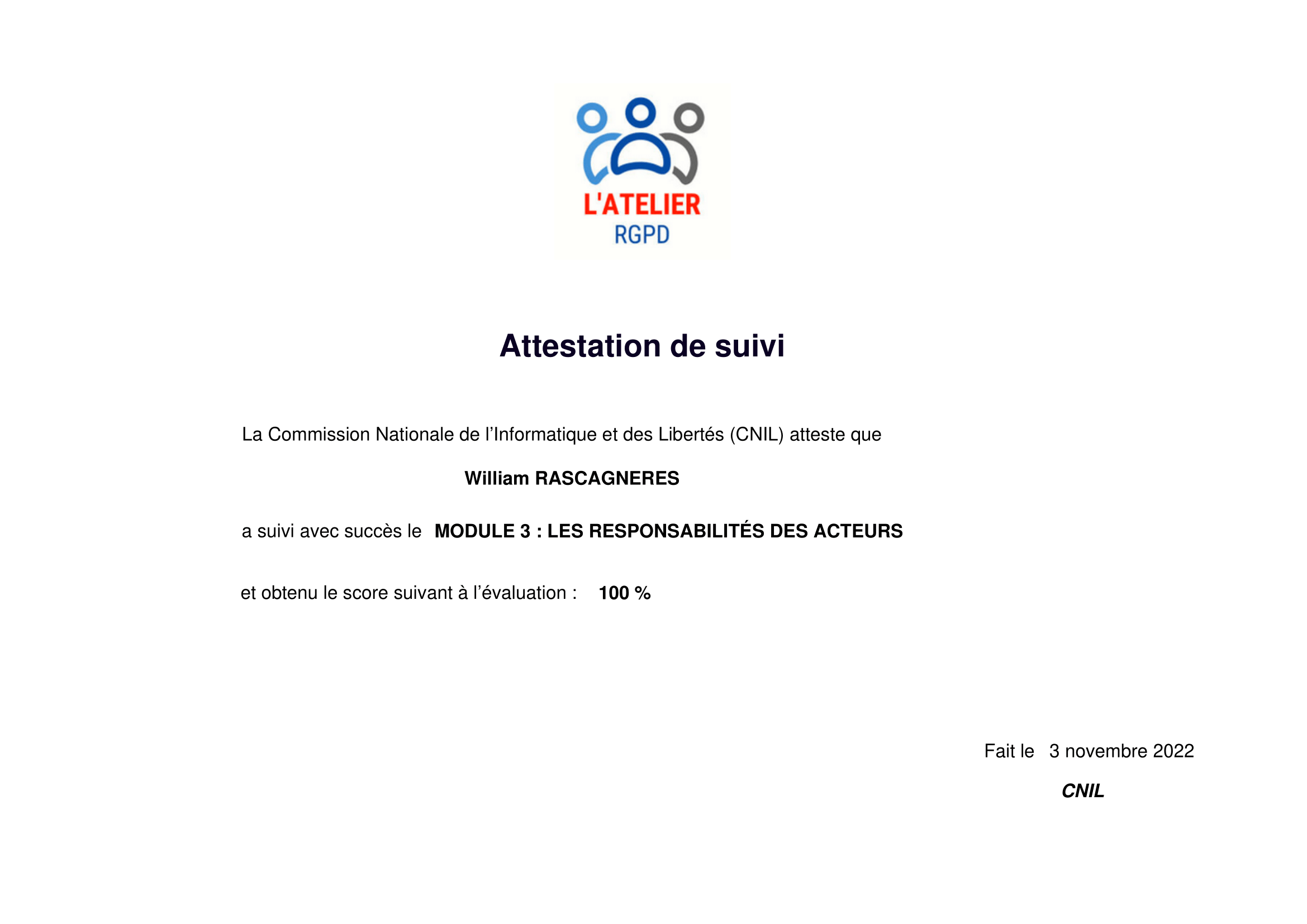 Certifications