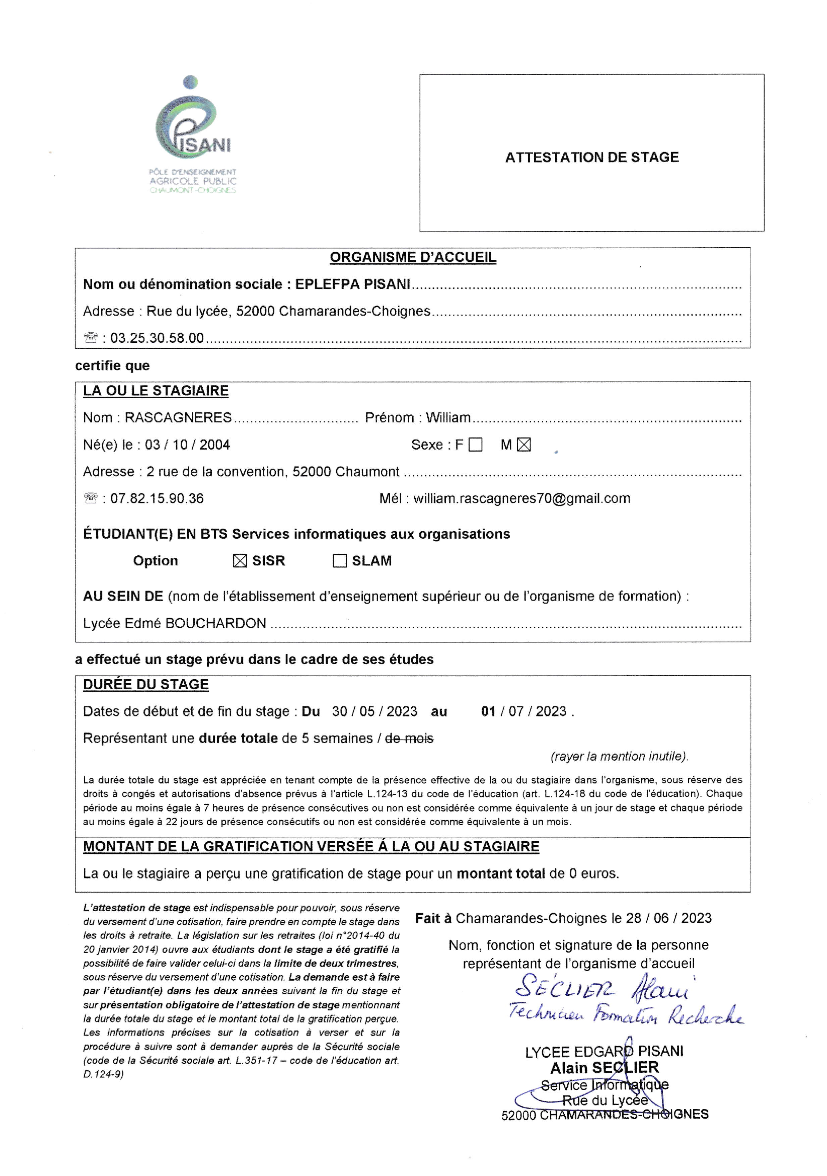 Attestation 2022-2023
